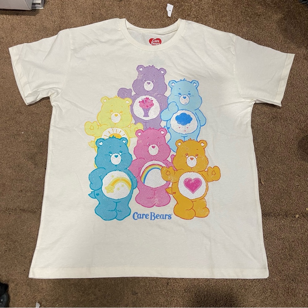 Women’s Care Bears Cream Cotton Blend T-Shirt Size Large